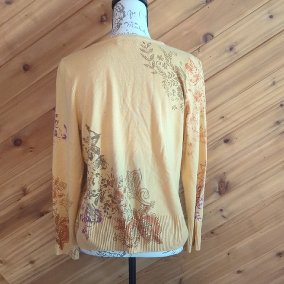 Christopher & Banks Floral Cardigan - Yellow and Purple - Picture 2 of 4